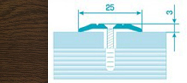 Порог ПС 01 135 шир 25мм дуб темный 091 
