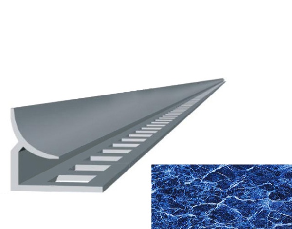 Профиль д/кафеля внутренн ПВХ, 9мм синий мрамор 2,7м №108