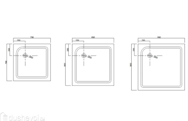 Поддон для душа Taliente PTA-08082 80*80*13 см низкий, квадратный, акрил