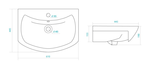 Умывальник мебельный Балтика 60