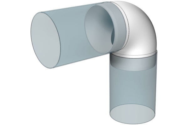 Колено круглое d=150 мм ЭРА 15ККП 