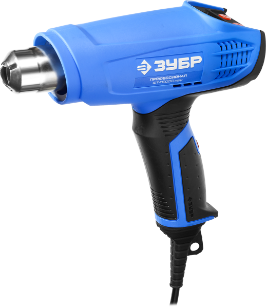 Фен технический ФТ-П2000 М2ДК 2000Вт, насадки, ЖК дисплей, кейс ЗУБР Профи