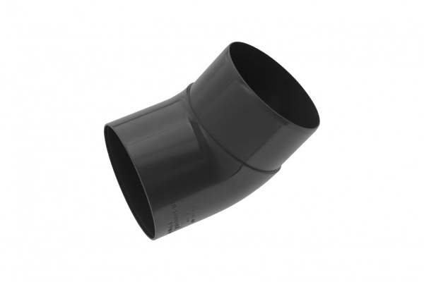 Колено трубы 45 гр. ПВХ графит