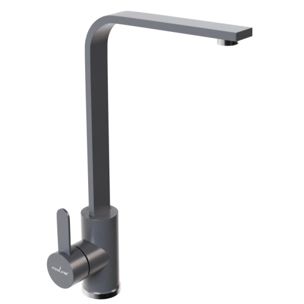 Смеситель кухня MIXLINE ML-GS14 (342) графит высокий излив