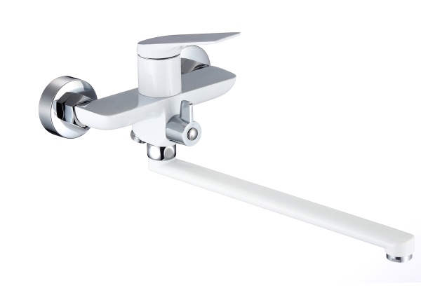 Смеситель ванна/душ OSGARD SOLEN WHITE A59223 белый с длинным изливом