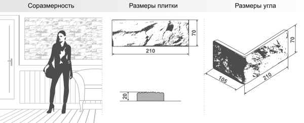 Декоративный кирпич "Неаполь" 381 угол 210*105*70 