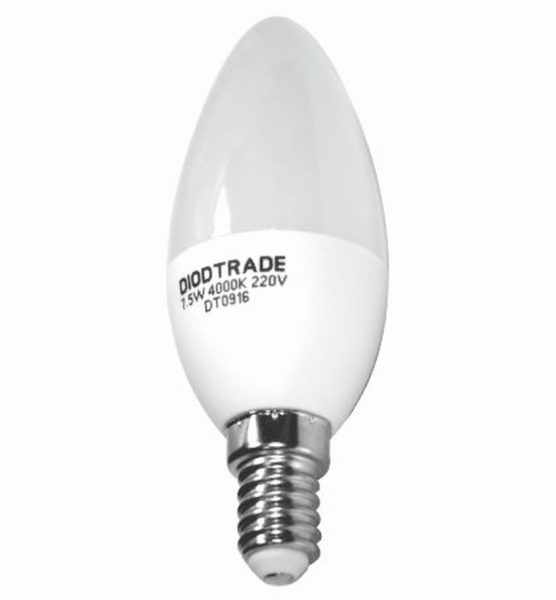 Лампа светодиодная LED-свеча  5Вт 220В Е14 4000K Diodtrade 0003-4