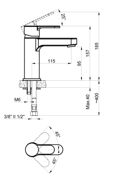 TEVIS Azario Смеситель для раковины хром AZ-15494501