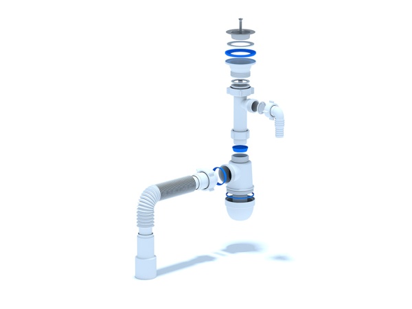 Сифон 1 1/4"*40  С1315 АНИ с отводом и гибкой трубой 40x40/50