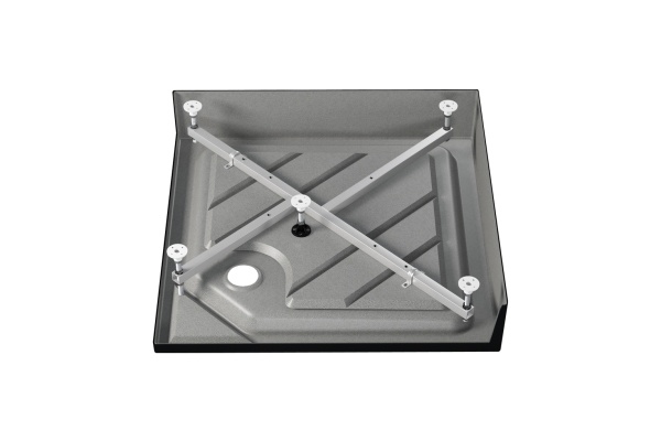 Душевой поддон акриловый квадрат 80*80*6 "Universal N" (каркас+экран) высота 16 см, ЧЁРНЫЙ