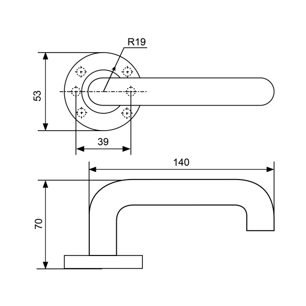 Комплект ручек СТАНДАРТ 0203 SS (60-90) INOX нержавеющая сталь 14873, заказ
