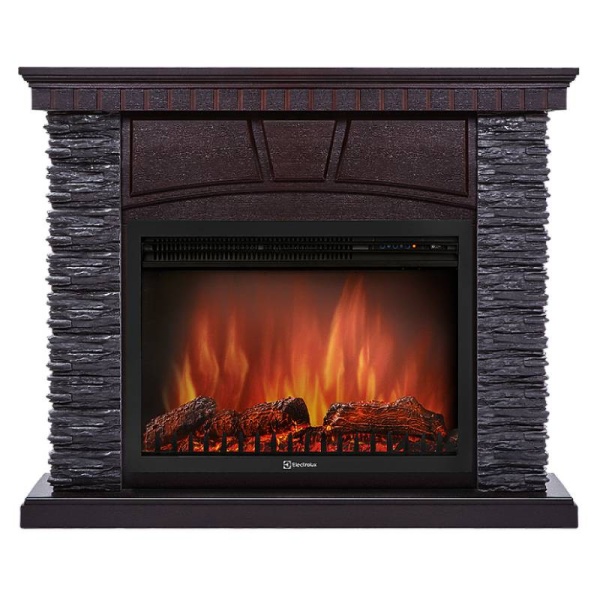 Портал для камина Porto 30, 1200х990х330мм, 53кг, камень черный, шпон венге, Electrolux