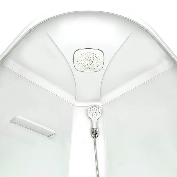 Кабина душевая Domani-Spa Delight Slim 2дв 110, 100*100*218 б/электр., низк. под, мат.стек., бел.ст