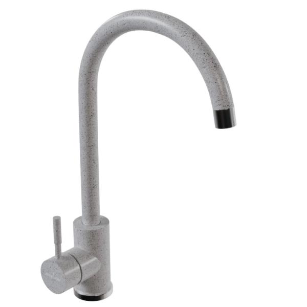 Смеситель кухня MIXLINE ML-GS15 (310) серый высокий излив