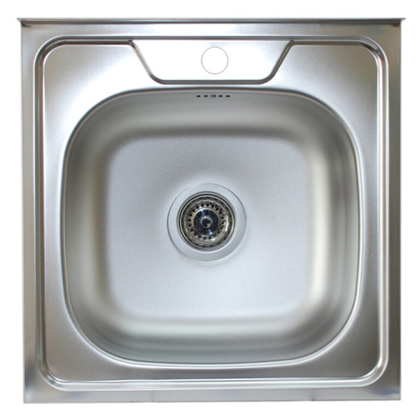 Мойка нержавейка накладная 50х50 (0,4 мм) без сифона S-407 Kromevye