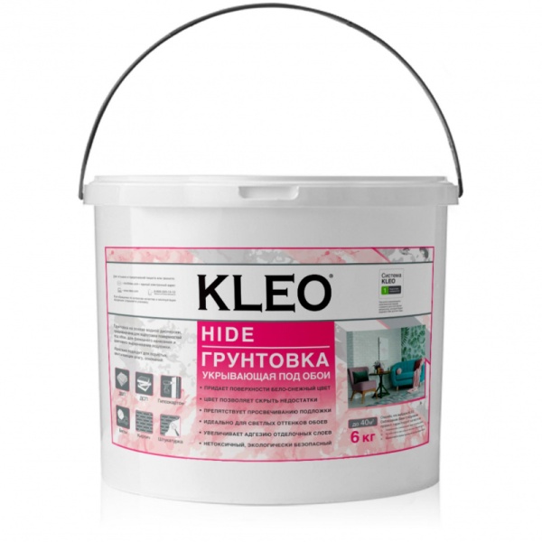 Грунтовка 6,0кг KLEO HIDE 40 укрывающая под обои 