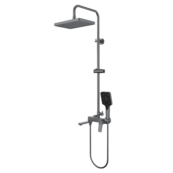 Душевая стойка с тропическим душем и смесителем OSGARD BRETTA GUN GREY А52050 вороненая сталь